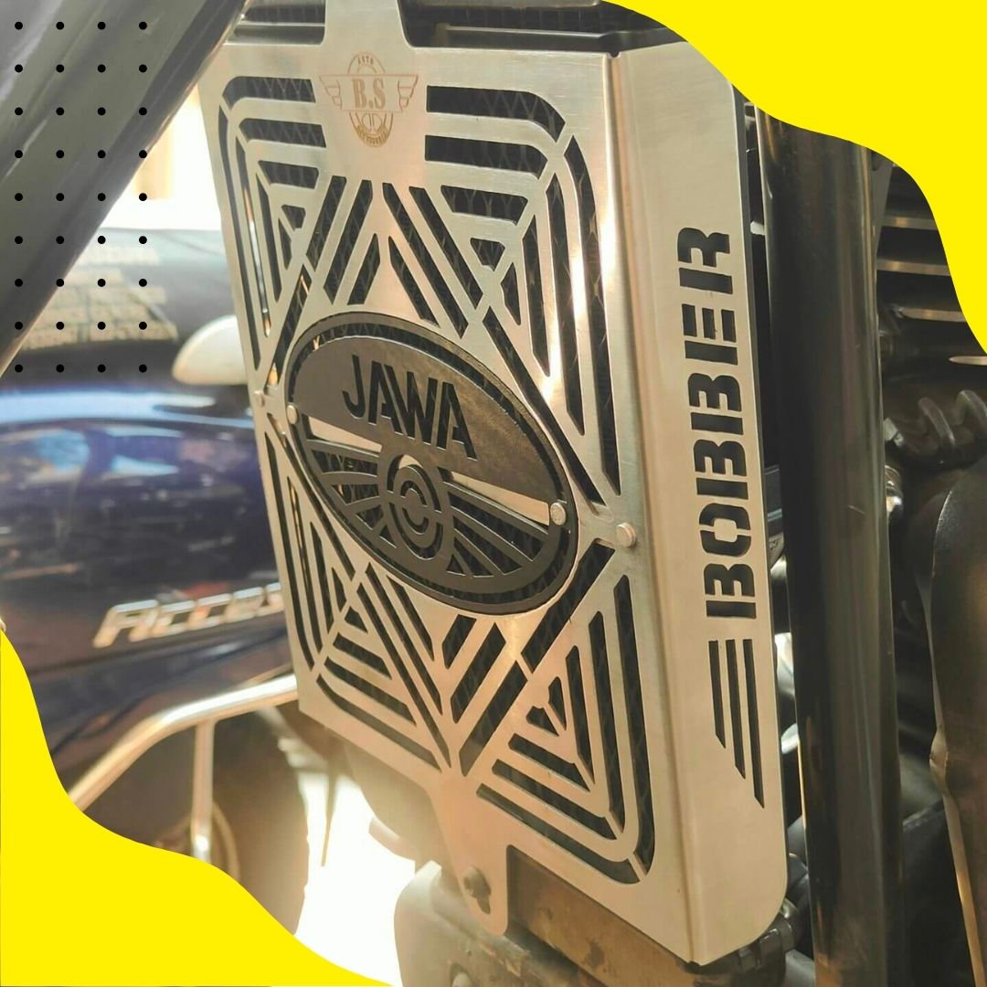 JAWA 42 BOBBER RADIATOR COVER, STAINLESS STEEL BS