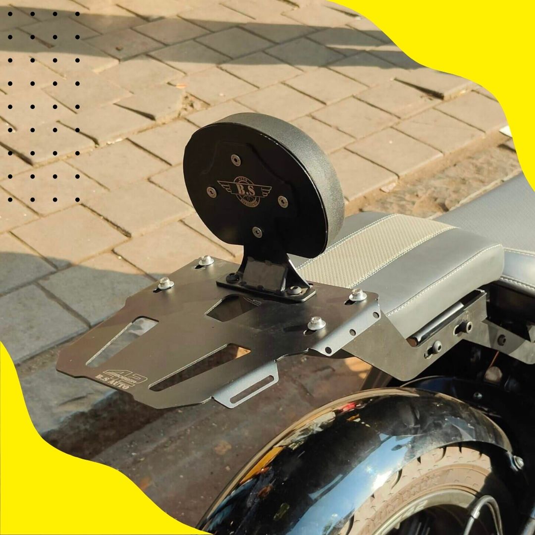 PILLION/ BACK SEAT WITH TOP RACK PLATE & FOOTREST FOR JAWA 42 BOBBER & PERAK BS