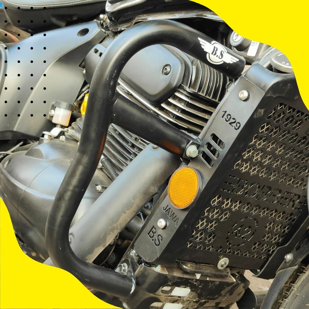 JAWA BOBBER 42 E LEG GUARD IN RUSTFREE STAINLESS STEEL BS