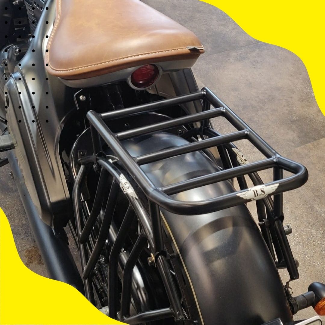 JAWA PERAK CARRIER WITH SADDLE STAY IN STAINLESS STEEL BLACK POWDER COATED BS