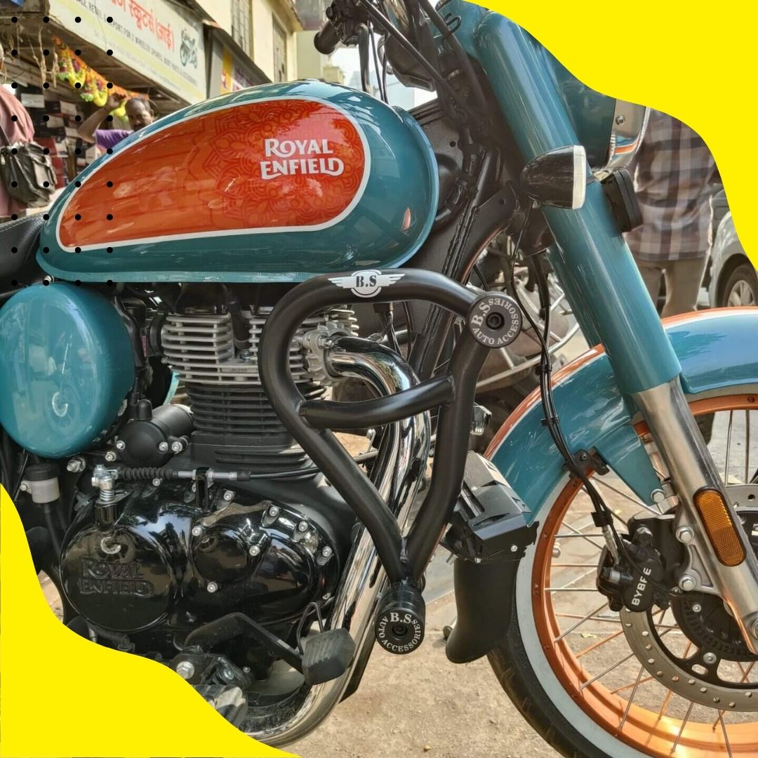 CRASH GUARD FOR RE GOAN CLASSIC 350 , STAINLESS STEEL RUSTFREE PRODUCT (BLACK)