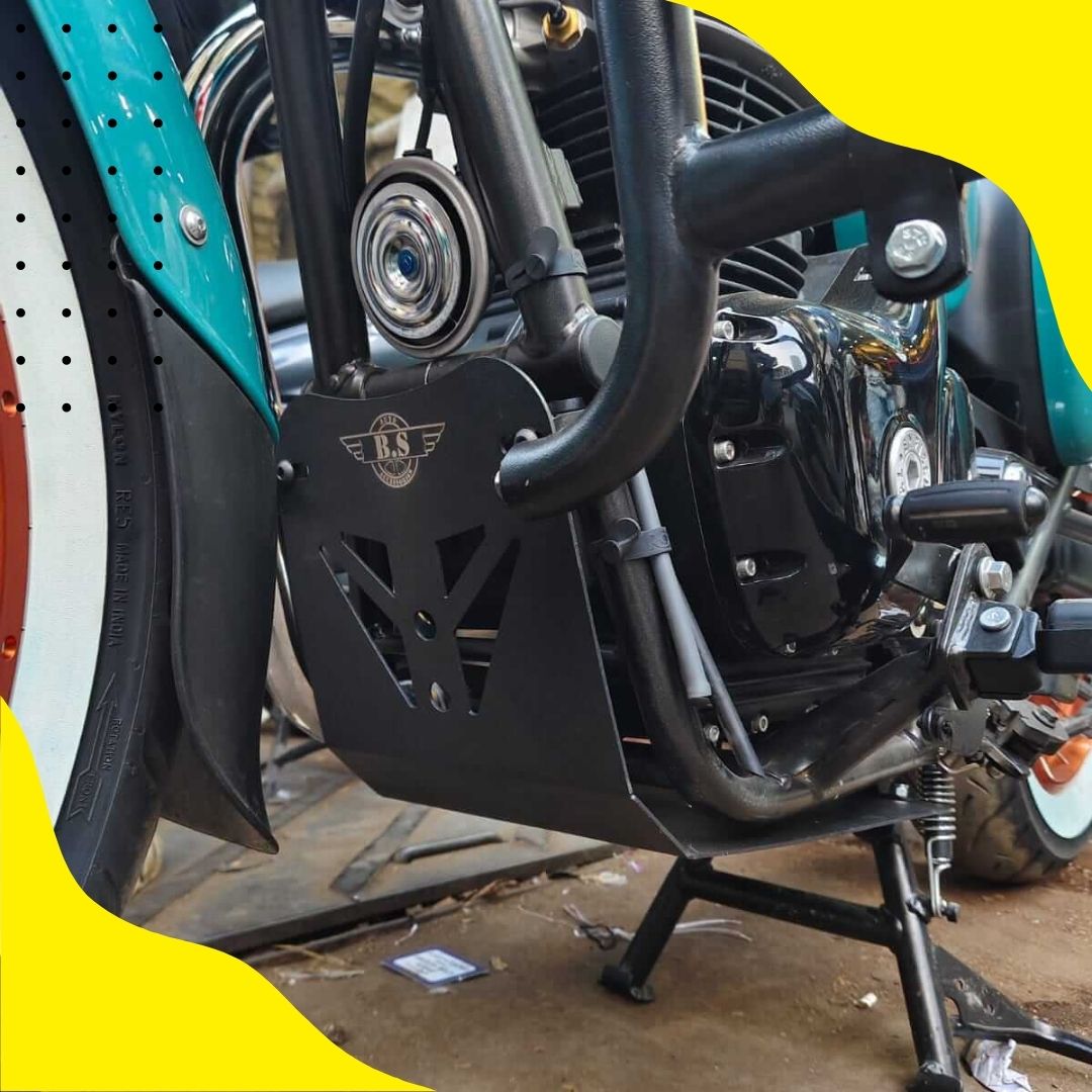 ENGINE SUMP GUARD FOR GOAN CLASSIC 350 STAINLESS STEEL RUSTFREE PRODUCT (BLACK) BS