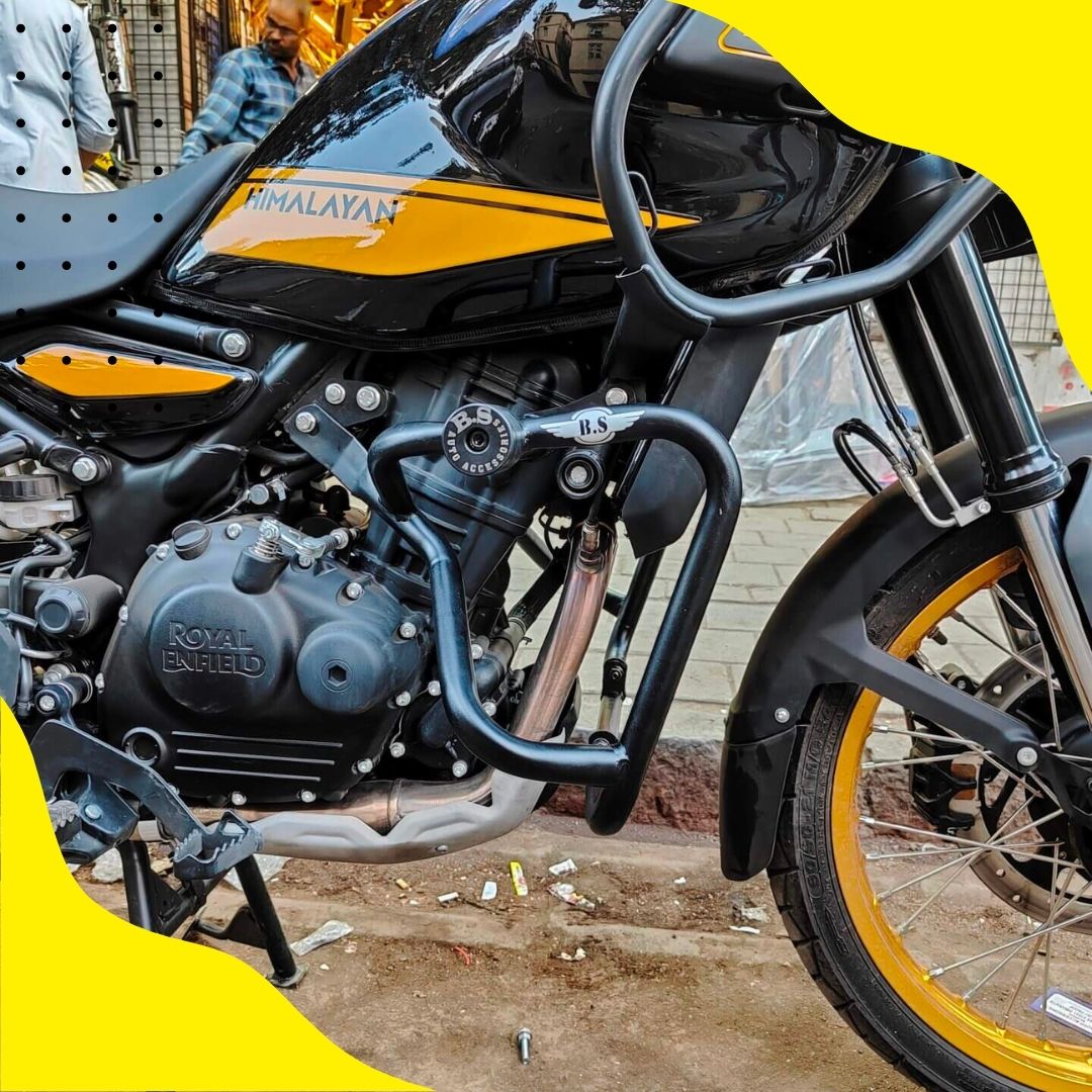 HIMALAYAN 450 SLIDER CRASH GUARD, STAINLESS STEEL RUSTFREE PRODUCT BLACK COATED BS