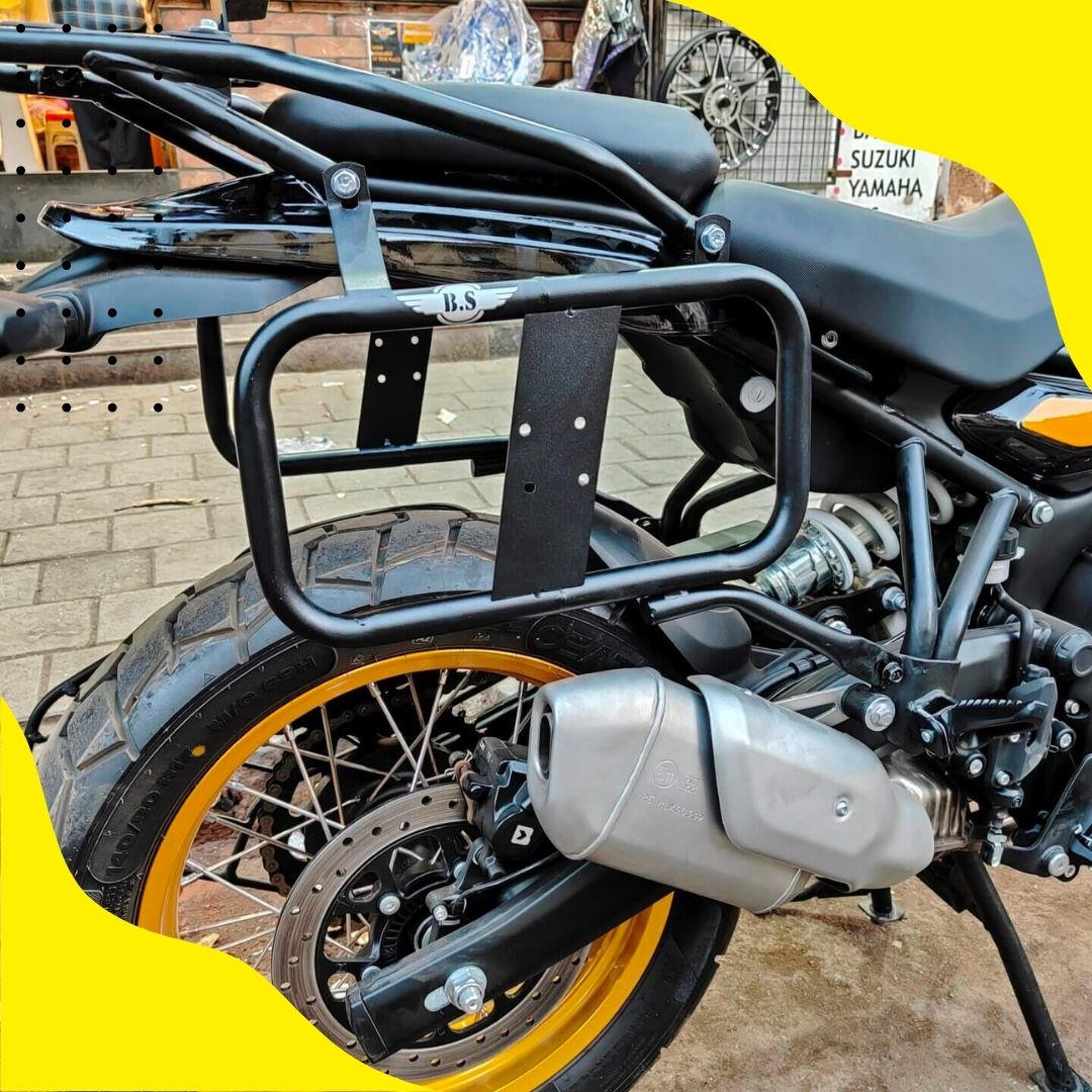 SADDLE STAY FOR HIMALAYAN 450, STAINLESS STEEL RUSTFREE PRODUCT. BLACK COATED BS