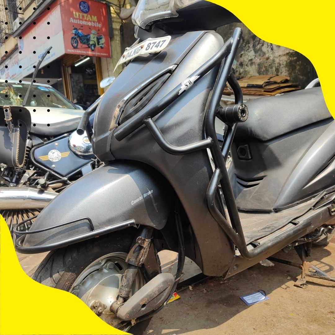 CRASH GUARD FOR HONDA ACTIVA 3G / 4G / 5G STAINLESS STEEL RUSTFREE PRODUCT(BLACK)