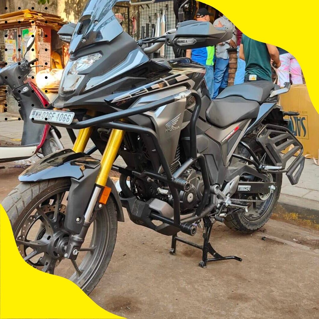 DOUBLE SLIDER CRASH GUARD FOR HONDA CB200X STAINLESS STEEL RUSTFREE PRODUCT BLACK