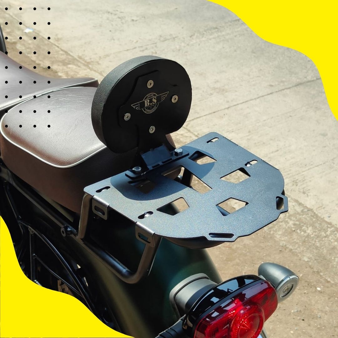 BACKREST WITH LUGGAGE RACK FOR NEW HONDA CB350 STAINLESS STEEL