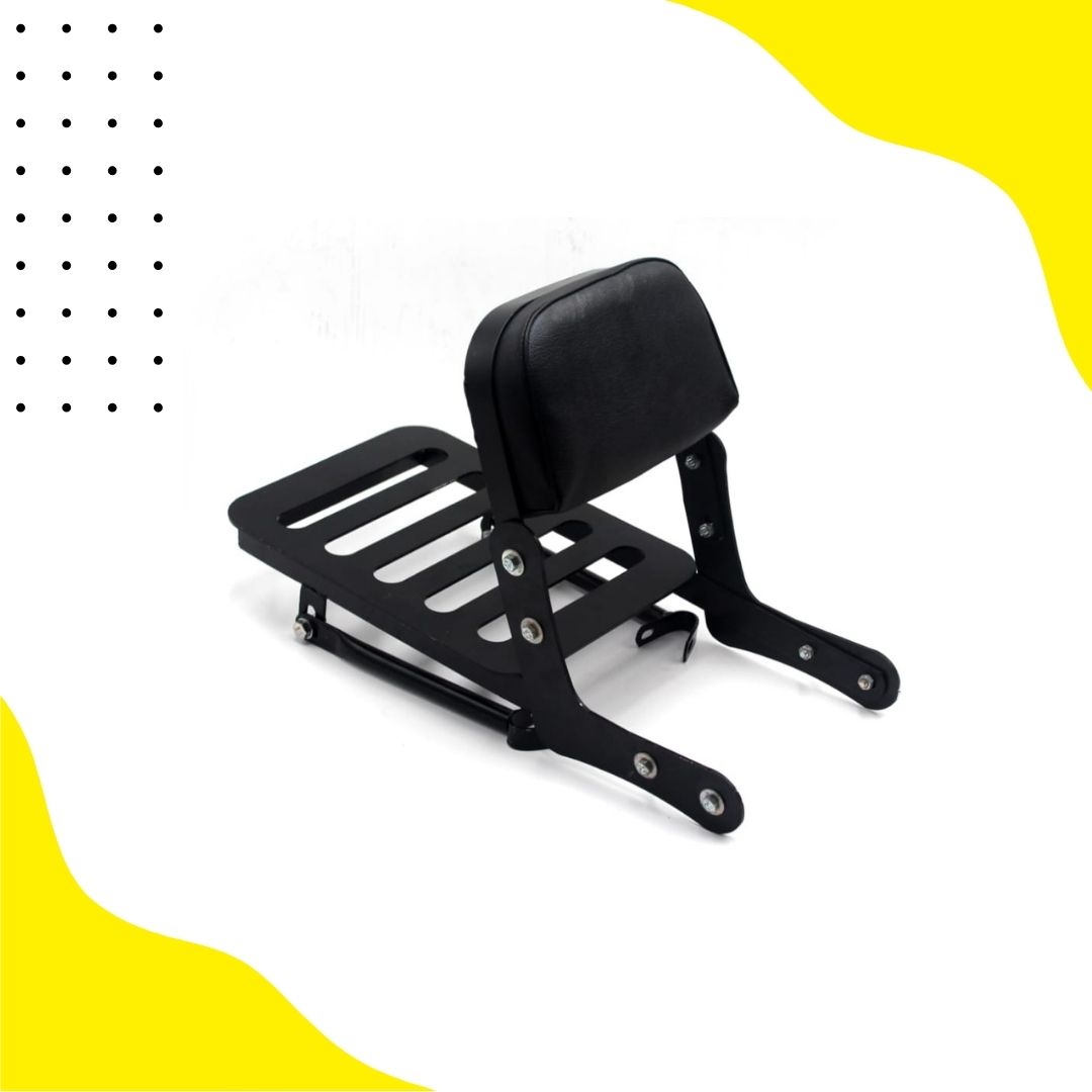 Bullet Backrest With Carrier Plate  In Mild Steel Black Powder Coated Bs
