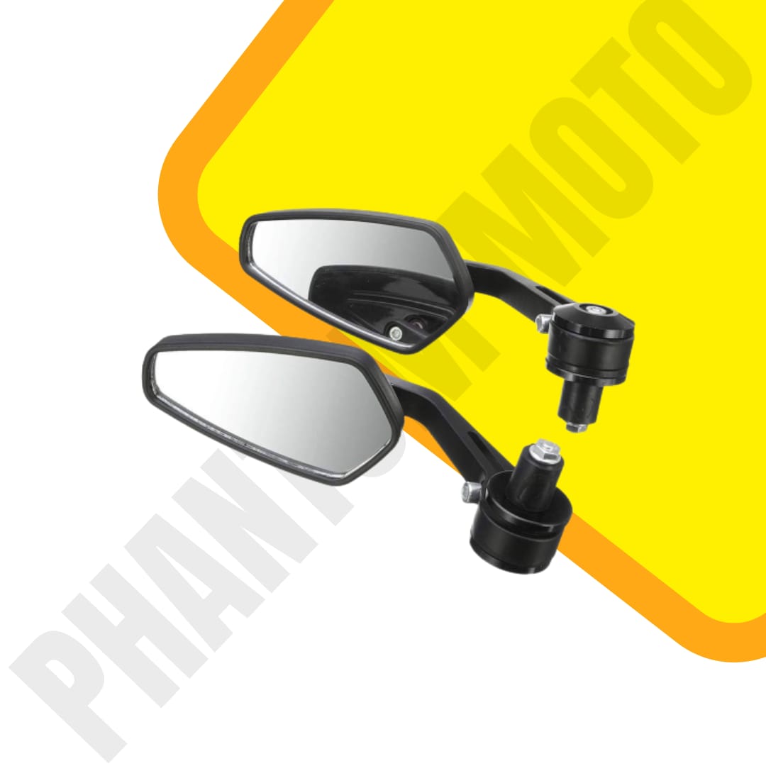 Diamond Cut Bar End Mirror