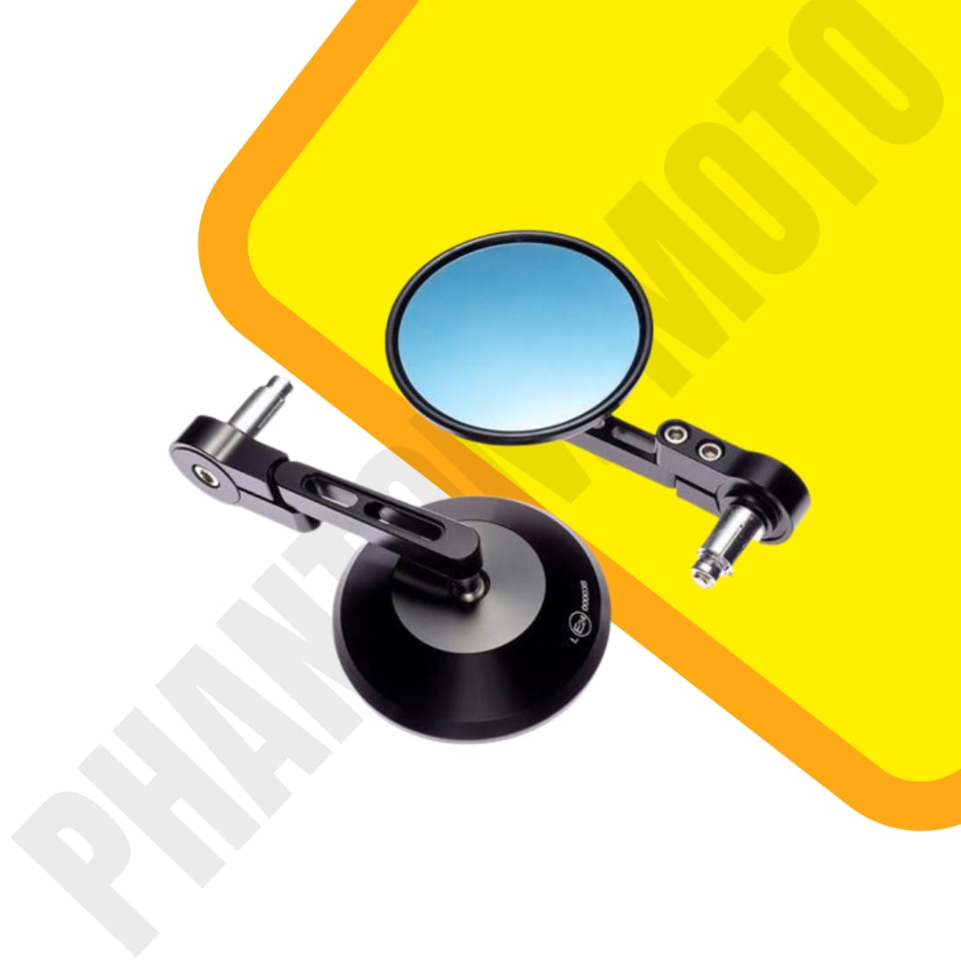 Premium Bar End Folding Mirror Round