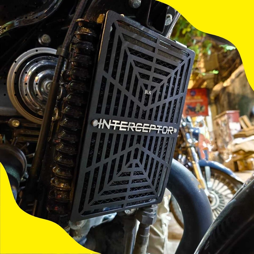 Re-Interceptor 650 Radiator Cover, Stainless Steel Rustfree Product (Black) Bs