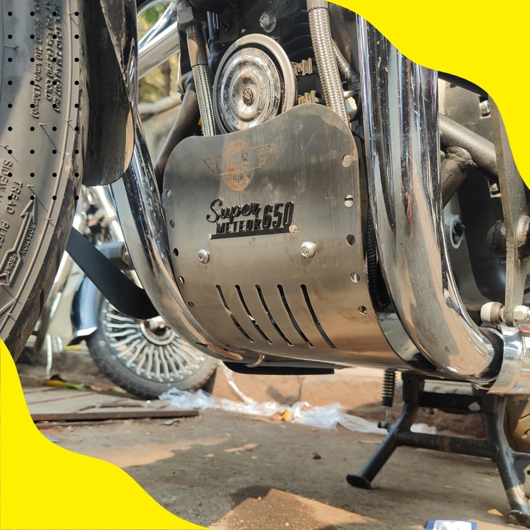 Super Meteor 650 Engine Sump Guard (Silver) Stainless Steel Rustfree Product