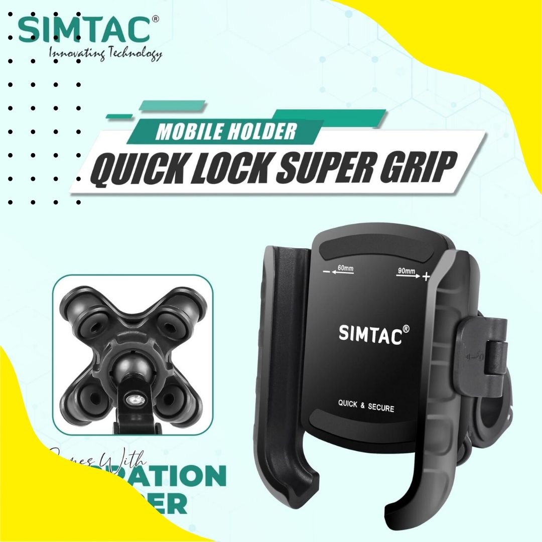Simtac super grip quick lock mobile holder with vibration damper (SQL1-PRO)