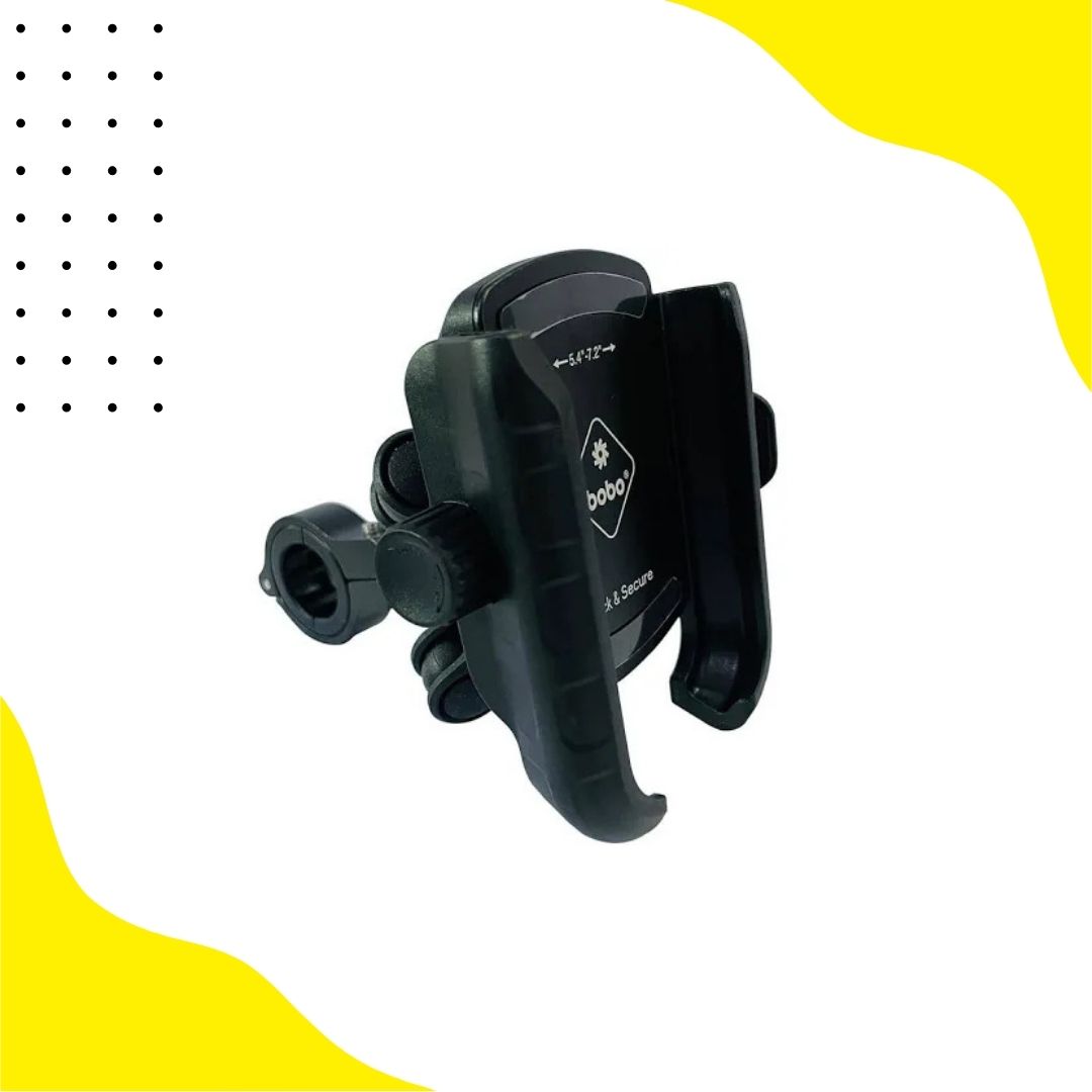 BOBO BM4 PRO PLUS Jaw-Grip Bike Phone Holder with PRO PLUS Vibration Damper Motorcycle Mobile Mount
